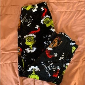Grinch fuzzy pajama pants